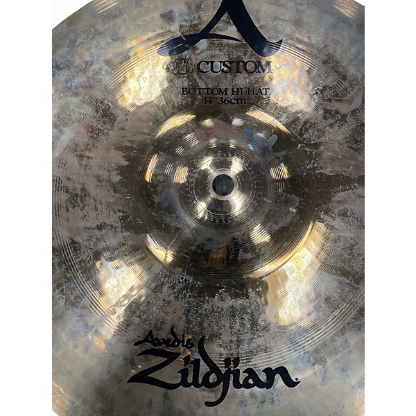 Used Zildjian 14in A Custom Hi Hat Pair Cymbal