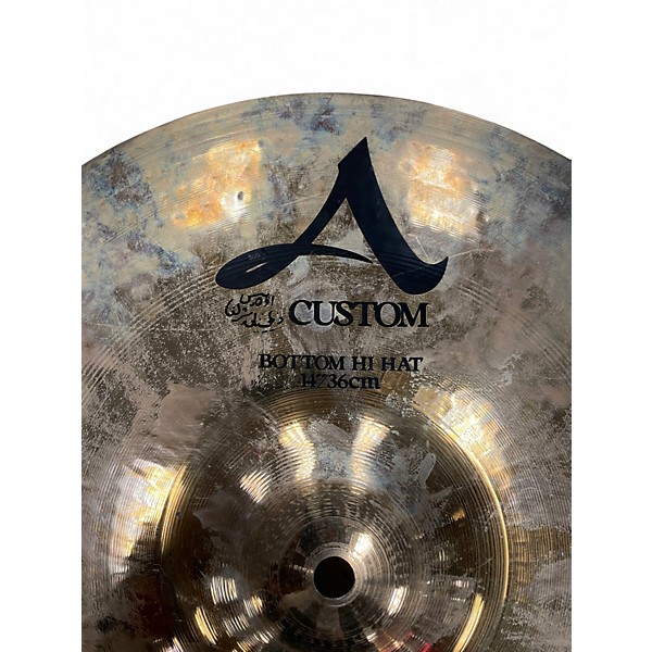 Used Zildjian 14in A Custom Hi Hat Pair Cymbal