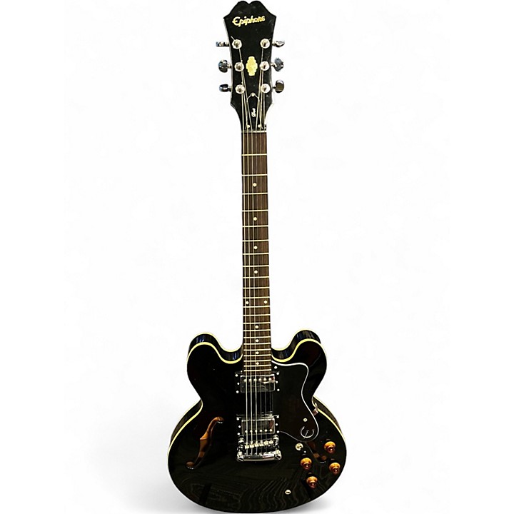 Used Epiphone Dot Ebony Hollow Body Electric Guitar Ebony