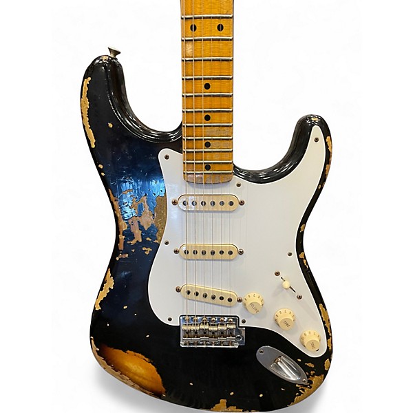 Used Fender custom shop 50's Stratocaster Relic Black/2-tone sunburst undercoat Solid Body Electric Guitar