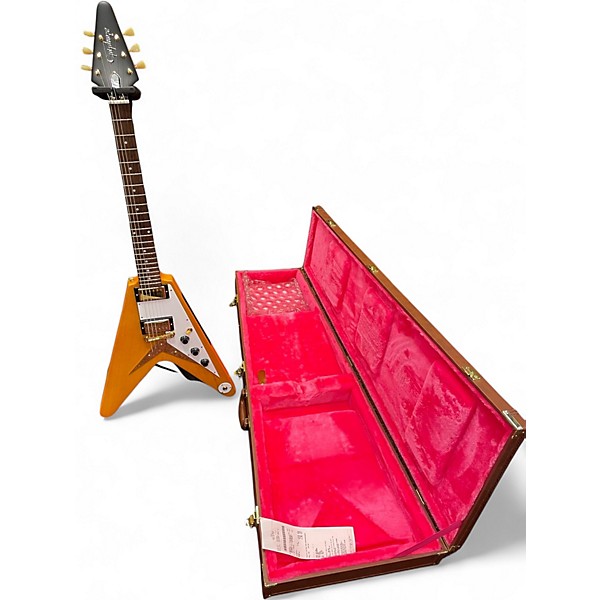 Used Epiphone 1958 Korina Flying V Outfit Aged Natural Solid Body Electric Guitar