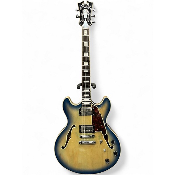Used D'Angelico Premier Series DC Blue Burst Hollow Body Electric Guitar