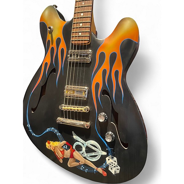 Used Fano Guitars Alt De Facto GF6 Light-Plus Distress Custom Graphic Hollow Body Electric Guitar