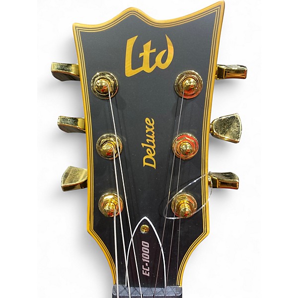 Used ESP LTD EC1000 Deluxe Vintage Black Solid Body Electric Guitar