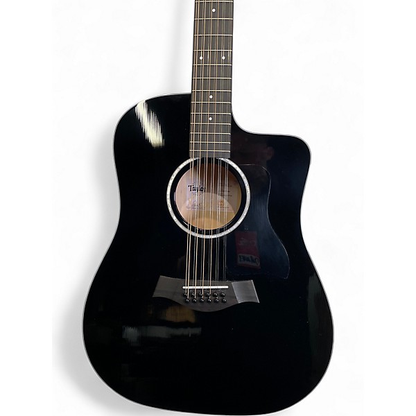 Used Taylor 250ce Black 12 String Acoustic Electric Guitar