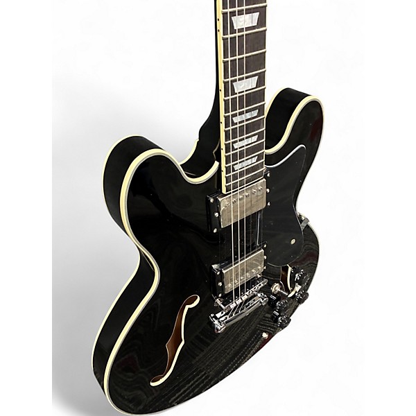 Used Donner DJP-1000 Black Hollow Body Electric Guitar