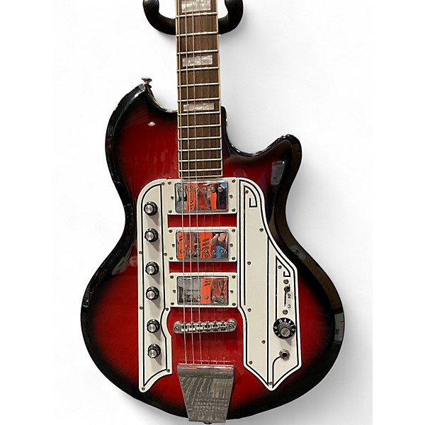 Used Eastwood Airline Town & Country Deluxe 2 Color Sunburst Solid Body Electric Guitar