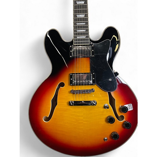 Used Donner DJP1000 JAZZ 3 Tone Sunburst Hollow Body Electric Guitar