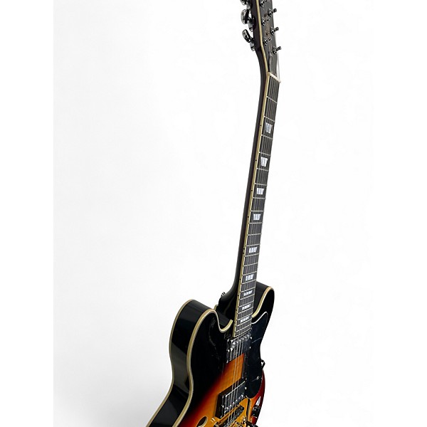 Used Donner DJP1000 JAZZ 3 Tone Sunburst Hollow Body Electric Guitar