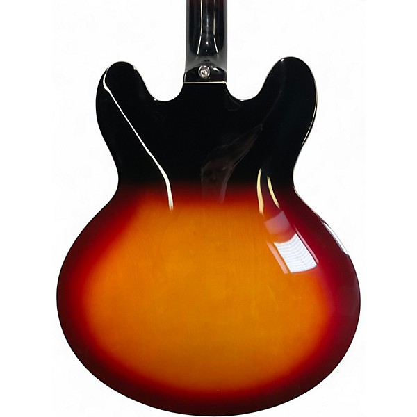 Used Donner DJP1000 JAZZ 3 Tone Sunburst Hollow Body Electric Guitar