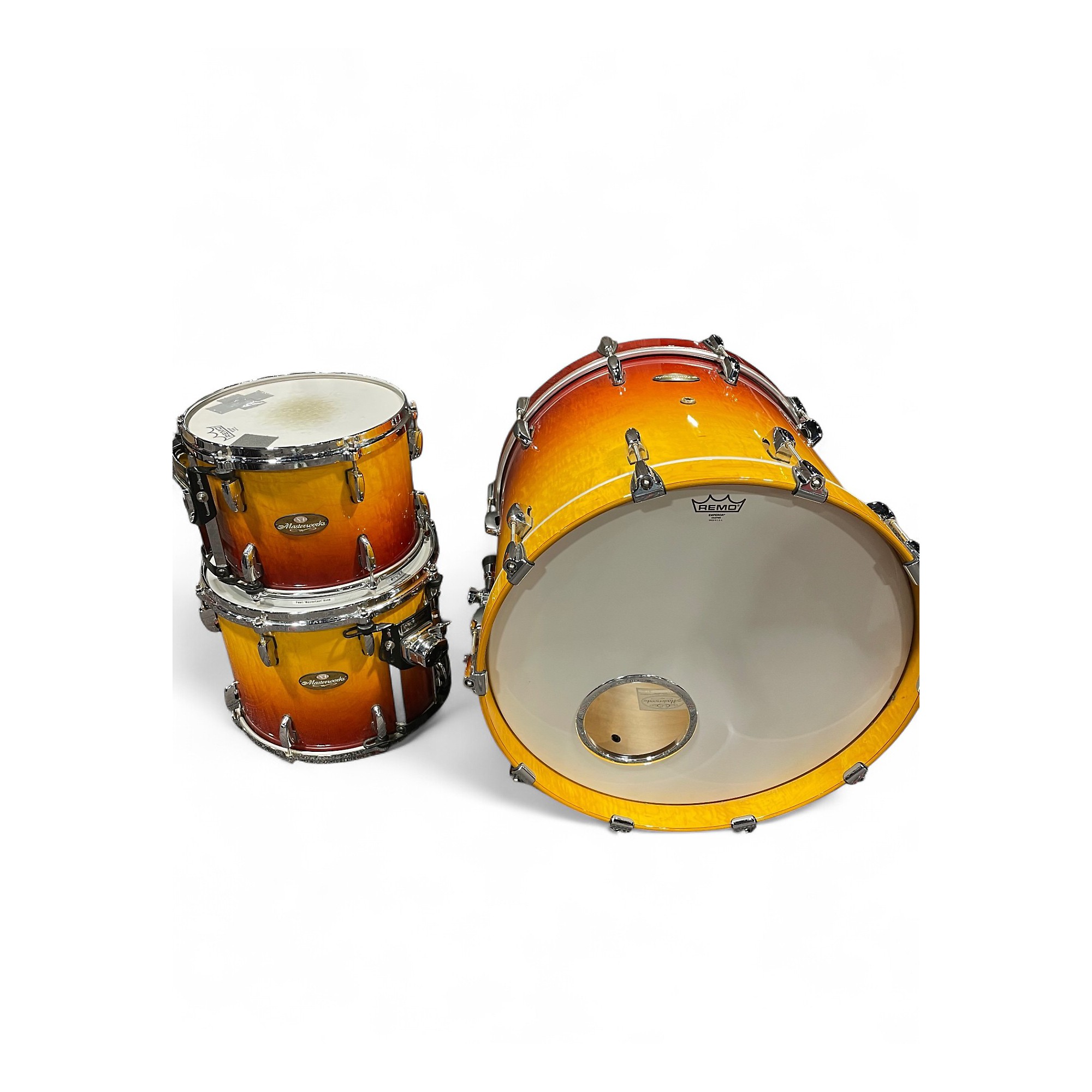 Used Pearl 3 Piece Masterworks Sunset Fade Drum Kit Sunset Fade