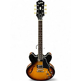 Used Epiphone ES355 2 Tone Sunburst Hollow Body Electric Guitar