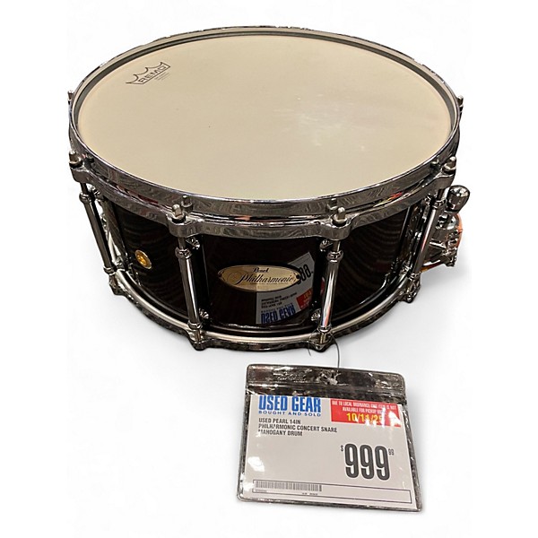 Used Pearl 14in Philharmonic Concert Snare Mahogany Drum
