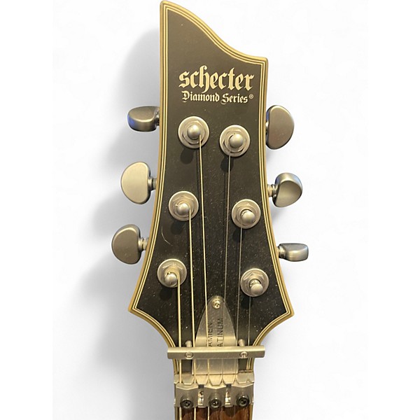 Used 2023 Schecter Guitar Research Damien Platinum 6 Floyd Rose S Black Solid Body Electric Guitar