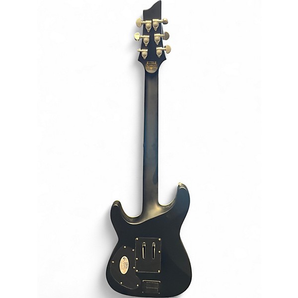 Used 2023 Schecter Guitar Research Damien Platinum 6 Floyd Rose S Black Solid Body Electric Guitar