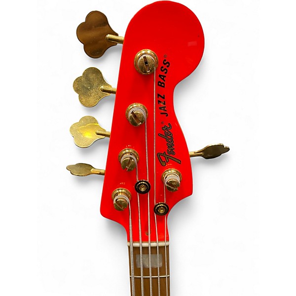 Used Fender MONO NEON 5 STRING JAZZ BASS FLOURESCENT YELLOW Electric Bass Guitar