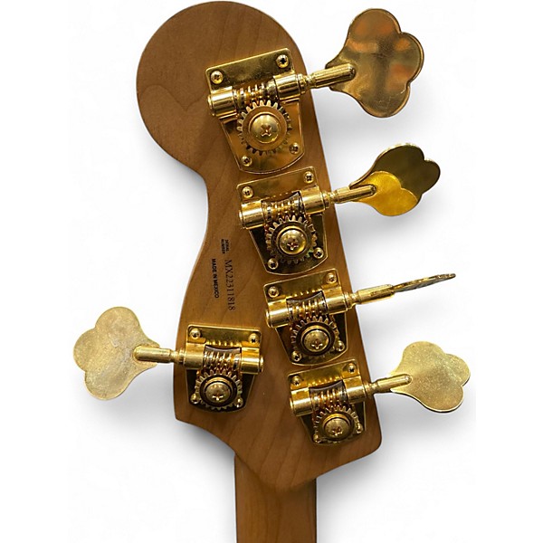 Used Fender MONO NEON 5 STRING JAZZ BASS FLOURESCENT YELLOW Electric Bass Guitar