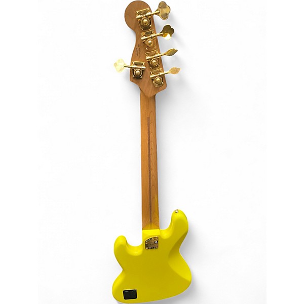 Used Fender MONO NEON 5 STRING JAZZ BASS FLOURESCENT YELLOW Electric Bass Guitar