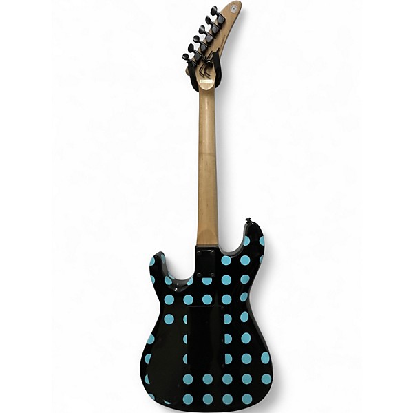 Used Kramer NIGHT SWAN BLACK WITH BLUE POLKA DOTS Solid Body Electric Guitar