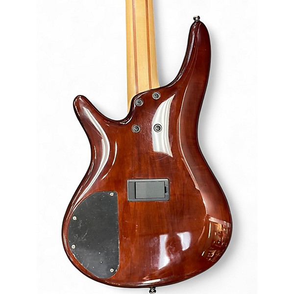 Used Ibanez SR375 5 String Brown Sunburst Electric Bass Guitar