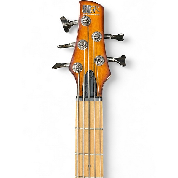 Used Ibanez SR375 5 String Brown Sunburst Electric Bass Guitar