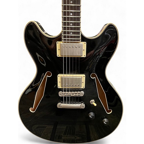 Used D'Angelico EX-DC Tour Black Hollow Body Electric Guitar