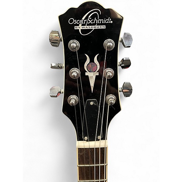 Used Oscar Schmidt Left Hand Single Cut 2 Color Sunburst Solid Body Electric Guitar