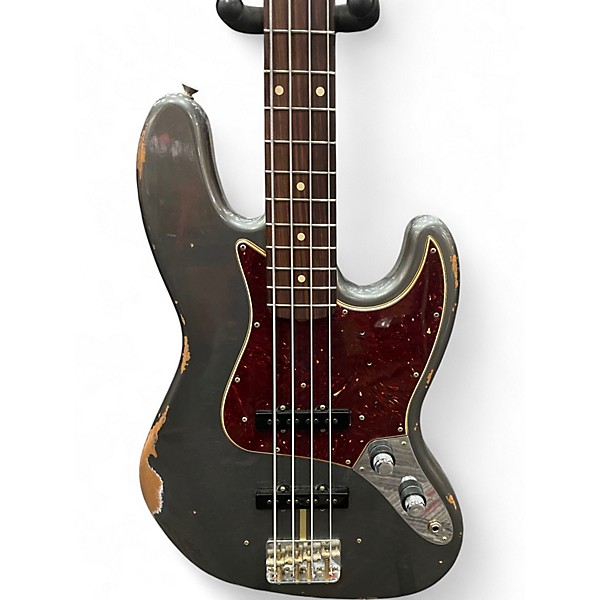 Used 2022 Fender 62 Jazz Bass Custom Shop charcoal frost metallic Electric Bass Guitar