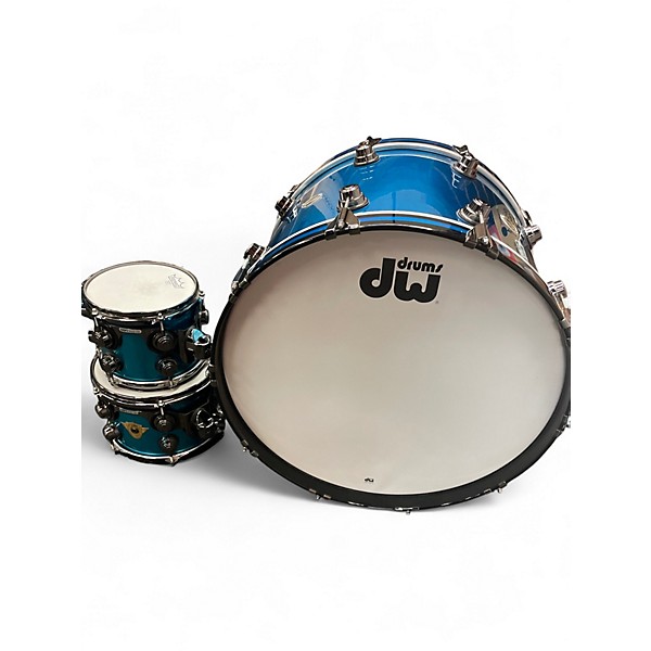 Used DW 3 Piece Collector's Series Anodized Blue Drum Kit