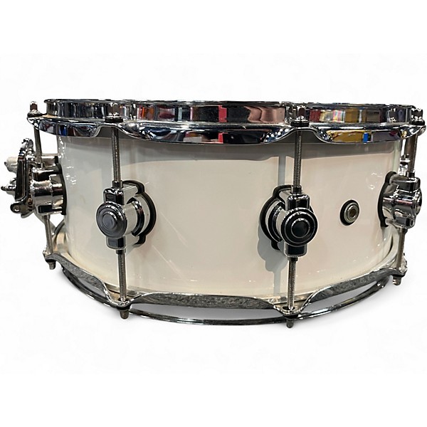 Used DW 6X14 Design Series Snare Alpine White Drum