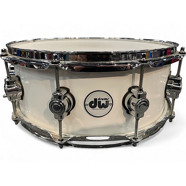 Used DW 6X14 Design Series Snare Alpine White Drum