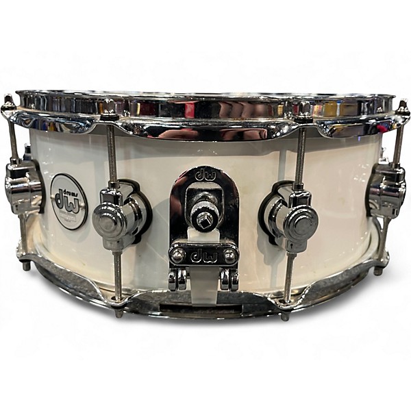Used DW 6X14 Design Series Snare Alpine White Drum