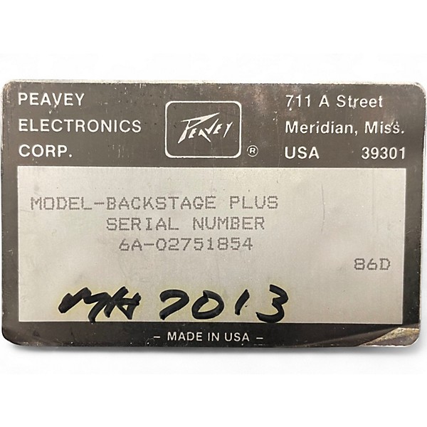 Used Peavey BACKSTAGE PLUS Guitar Combo Amp
