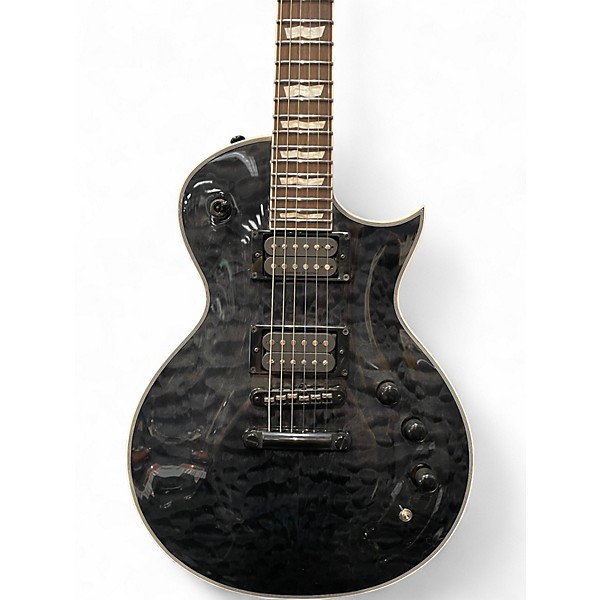 Used ESP LTD EC1000 Piezo See Thru Black Solid Body Electric Guitar