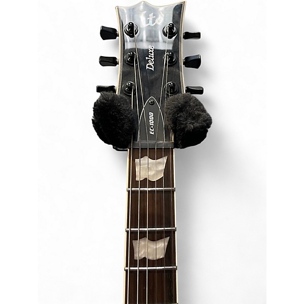 Used ESP LTD EC1000 Piezo See Thru Black Solid Body Electric Guitar