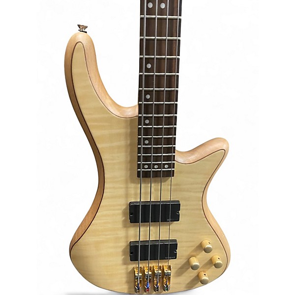 Used Schecter Guitar Research Stiletto Custom 4 String Natural Electric Bass Guitar