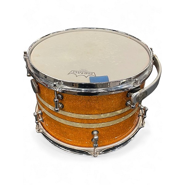 Used SJC Drums 3 Piece 2009 SJC DRUMS 3 PIECE CUSTOM MADE GOLD SPARKLE Orange Sparkle Drum Kit