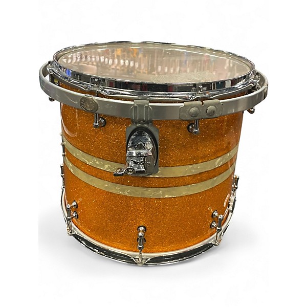 Used SJC Drums 3 Piece 2009 SJC DRUMS 3 PIECE CUSTOM MADE GOLD SPARKLE Orange Sparkle Drum Kit