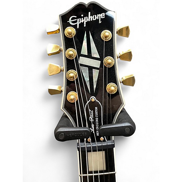 Used Epiphone Matt Heafy Les Paul Custom 7 Ebony Solid Body Electric Guitar