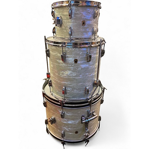 Vintage 1960s Ludwig 3 Piece downbeat marine pearl Drum Kit