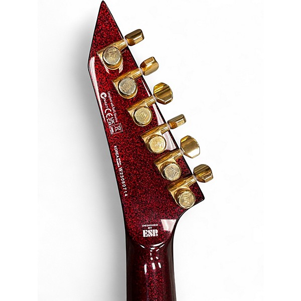 Used ESP LTD KHV Kirk Hammett Signature Red Sparkle Solid Body Electric Guitar