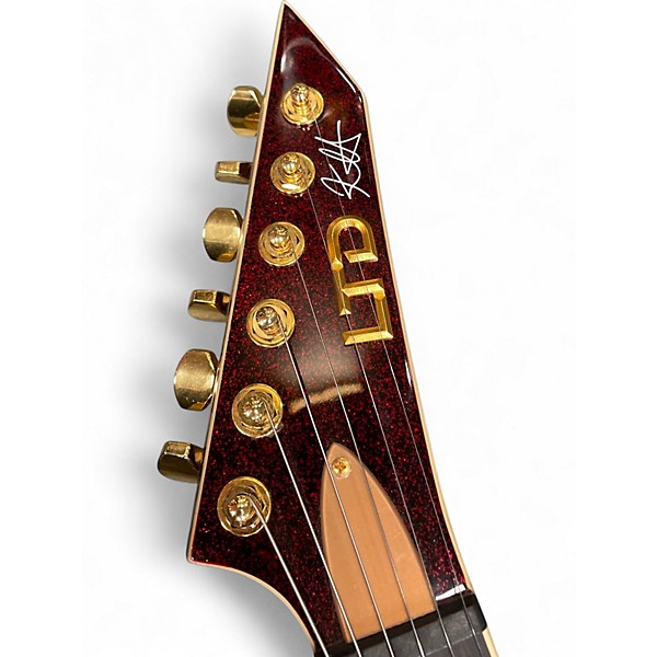 Used ESP LTD KHV Kirk Hammett Signature Red Sparkle Solid Body Electric Guitar