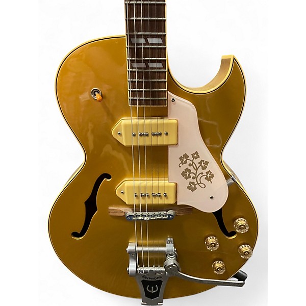Used Epiphone ES295 Premium Metallic Gold Hollow Body Electric Guitar