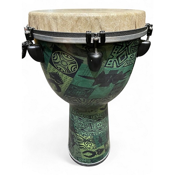 Used Remo 12in Apex Djembe green  Drum