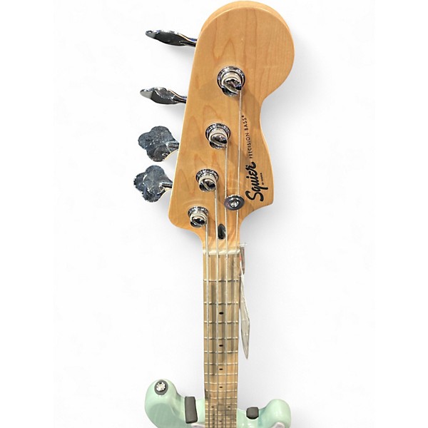 Used Squier Precision Bass Surf Green Electric Bass Guitar