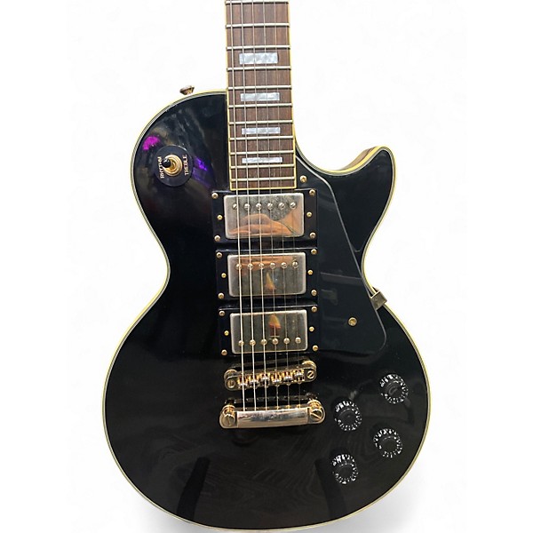 Used 2005 Epiphone Les Paul Black Beauty 3 Black Solid Body Electric Guitar
