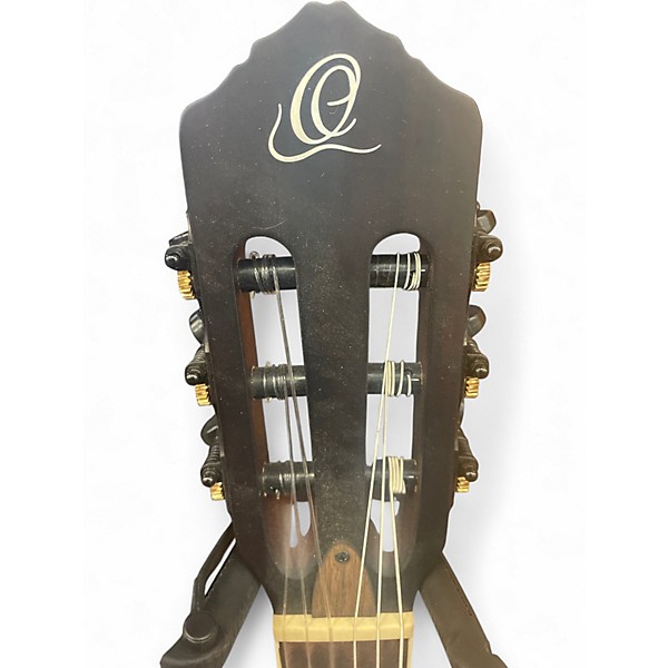 Used Ortega RTPSTD-SBK-L MATTE BLACK Nylon String Acoustic Guitar