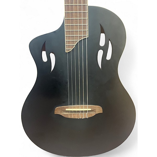 Used Ortega RTPSTD-SBK-L MATTE BLACK Nylon String Acoustic Guitar