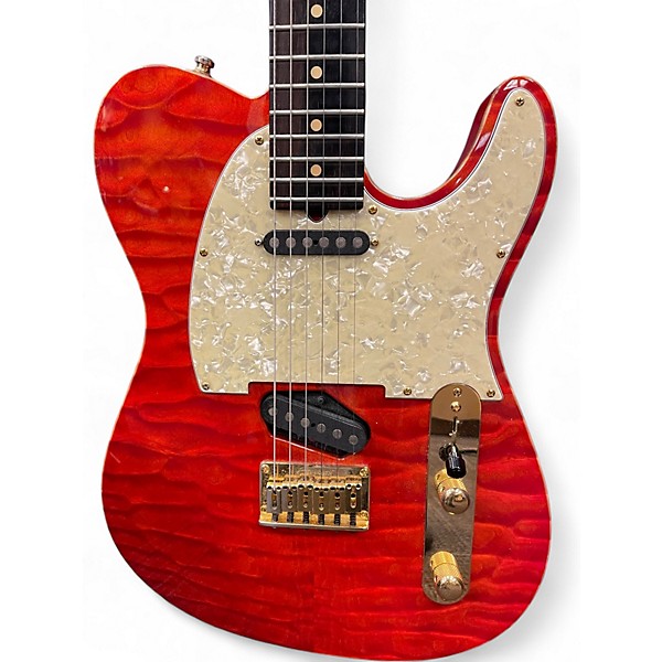 Used Tom Anderson Hollow T Classic Contoured 6120 Orange Hollow Body Electric Guitar