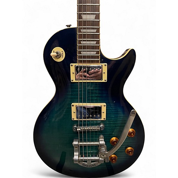 Used Epiphone Limited Edition Les Paul Standard Plus Top Bigsby Blue Burst Solid Body Electric Guitar
